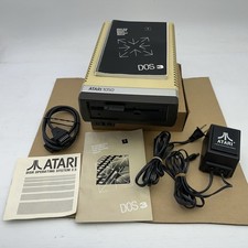 Atari 1050 Floppy Disk Drive - Powers On, Untested + Power Supply DOS3 Book picture
