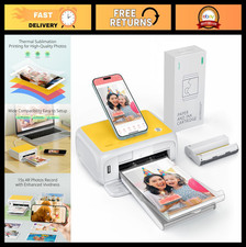 Compact 4x6 Photo Printer, Portable Picture Printer with 54 Sheets & Ink Ribbon picture