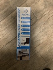 Cable Management 94in J Channel Cable Raceway - 6 Pack 15.7in Desk Black, Medium picture
