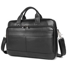 Leather Briefcase for Men, 16 Inch, Black picture