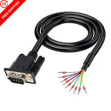 10Ft 26AWG DB9 Male RS232 Serial 33 mm×35 mm×16 mm/ 1.29″×1.38″×0.63″, Black picture