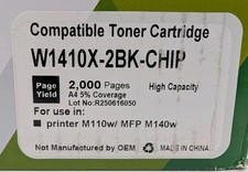 2 Pack W1410X Toner Cartridges Lot Work with HP LaserJet M110w MFP M139w M140w picture