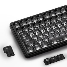 HITIME XVX Black Clear Keycaps, Transparent Keycaps 60 75 100 Percent, Cerami... picture