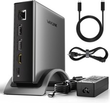 Laptop Docking Station,WAVLINK PD3.1 Dock, Dual DisplayPort, HDMI T38-12 picture