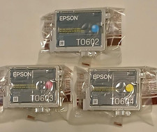 Color Set 3 New Genuine EPSON #60 T0602-T0604 INK STYLUS C68/C88 CX3800/CX7800 picture