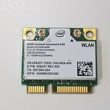 Genuine Intel Centrino AdvancedN 6205 Wireless Wifi Card mPCIe 62205ANHMW 0X9JDY picture