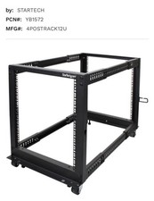 StarTech 12U Adjustable Depth Open Frame 4 Post Server Rack w/ Casters picture