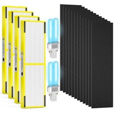 4 pack FLT4825 HEPA Replacement Filter B ＆ LB4000 Bulb for Guardian AC482 picture