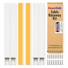 94 in Paintable Cable Raceway Kit 6 Pack 15.7 in Wall Cord Hider picture