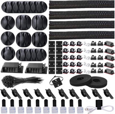 Kit de Organizador de Cables Fundas Clips y Cintas Adhesivas Organizacion Casa picture