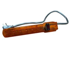 Vintage Y2K Translucent Orange Power Strip Outlet, Clear See Through 2000 Retro picture