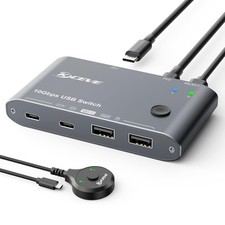 10Gbps USB-C Switcher 2 Computers 4 Ports USB 3.1 Type-C Switch Wired Remote picture
