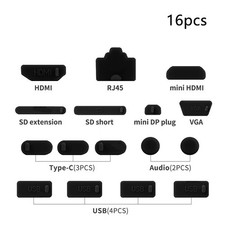 16PCS Silicone USB Dust Plug Set Laptop Computer Port Protector Anti Dust picture