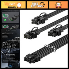 600W PCIe 5.1 GPU Power Cable 16pin (12+4) 12VHPWR - High-Performance Black Cabl picture