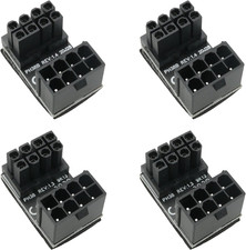 4Pcs GPU VGA Pcie 8Pin Male 180 Degree Angled to 8Pin Female Power picture