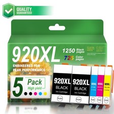 920XL 5PK Ink Cartridge Compatible For OfficeJet 6500A 6000 7500 7000 7500A picture