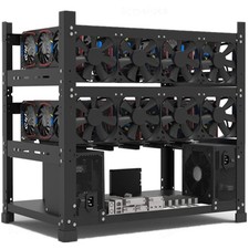 12GPU Steel Mining Rig Frame - Dual Power Supply Support picture