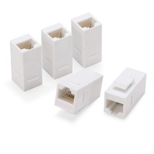 Rapink RJ45 Coupler Inline Adapter Keystone, Female to 5 pcs, White  picture