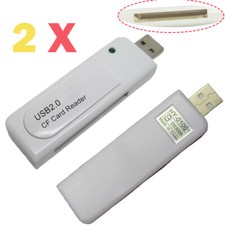 New USB 2.0 Compact Flash CF Memory Card Reader White 2pcs US picture
