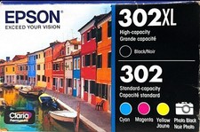 Epson 302XL 5pk Combo Ink Cartridges - Black Cyan Magenta Yellow EXP:2025 picture