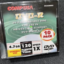 Comp USA DVD R  Recordable Disc 10 Pack , 120 Min , 4.7 Gb , General Use picture