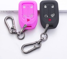 TANDRIVE 2PCS Silicone Smart Key Fob Case Cover for 2023 2PCS, black, purple  picture