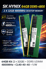 NEW OEM Hynix / Samsung 64GB DDR5 (2x32GB) PC5 34800 4800 UDIMM Desktop Memory picture