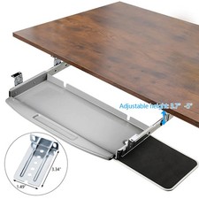 Height-adjustable Steel Desk Extender keyboard Tray Under Desk + 360° Mouse Pad picture