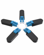 5 Pack Single Mode LC/UPC Fiber Optic Loopback Adapter, OS2 9/125 picture