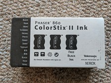 Phaser 860 ColorStix II Ink ~ 3x Black color cubes sealed OEM picture