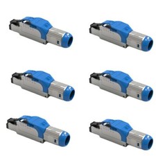 Tool Free Shielded RJ45 Cat 8 Field Termination Plug Connector 6-Pack picture