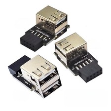 chenyang 3 Pack USB 2.0 Front Panel Header 9Pin/10Pin 1 to 2 Black picture