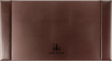 Leather Desk Mat Brown Large Writing Surface with Raised Edges Executive Office picture