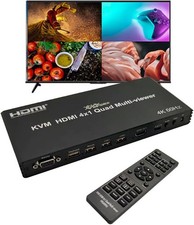 4K 60Hz HDMI Quad Viewer Switch USB KVM PIP Seamless HDMI 2.0 Multi View picture
