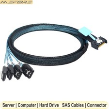 PCI-E 5.0 Slimline SAS MCIO 4X SFF-8654 4I 38Pin to 4 Ports SATA 7P Server Cable picture