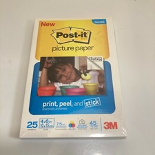 Post-It Print Peel and Stick 4x6  Semi Gloss Picture Paper 25 Sheets  picture