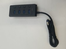 Maxcio 4 Port USB Data Hub Splitter with 1 USB Charging Port - Black picture