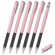 Universal Capacitive Stylus Pens Transparent Disc Fiber Tip Touchscreen 6 Pcs picture