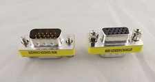10x D-SUB VGA/SVGA 15 Pin DB15 Male 3 Rows To Female Mini Gender Changer Adapter picture