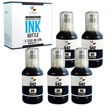 5PK Black 542 Ink Bottles Replacement for Epson T542 Fits EcoTank Pro Printer picture
