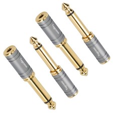 1/4 Inch to 1/8 Inch Adapter 4 Pack, 6.35mm Quarter Inch TS Mono Male to 3.5mm picture