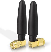 Compact Dual Band WiFi Antenna, RP-SMA Right Angle Antenna 2-Pack picture
