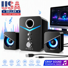 USB Computer Speakers System Stereo Bass Subwoofer LED for Desktop Laptop PC US picture