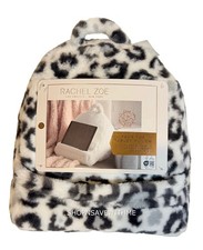 Rachel Zoe Leopard Plush Faux Fur Black Gray Lap Top Tablet Pillow NWT picture