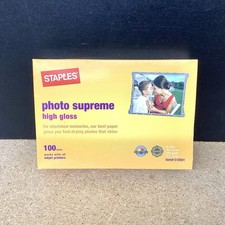 Staples Photo Supreme High Gloss 4x6 100 Sheets Inkjet 518981 New picture