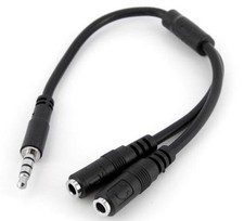 3.5mm 4 Pin to 2x 3 Pin 3.5mm Headset Splitter Adapter M/F M-F, YHSMFF picture