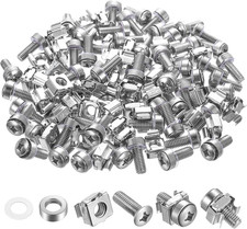 110 Pcs Rack Mount Screws & Cage Nuts for Server Cabinet - 55 Sets picture
