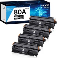 80A Toner Cartridge Black (4PACK) Compatible with HP 80A, CF280A, CF280X, 80X picture
