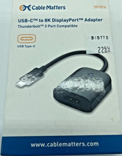 NEW Cable Matters USB-C to 8k DisplayPort Adapter Black picture