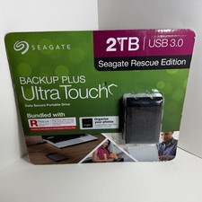 Seagate Backup Plus Ultra Touch Portable HD Drive 2TB Rescue Edition USB 3.0 NIB picture